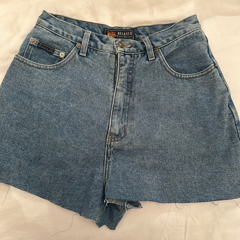 Vintage Route 66 Relaxed Denim Shorts
